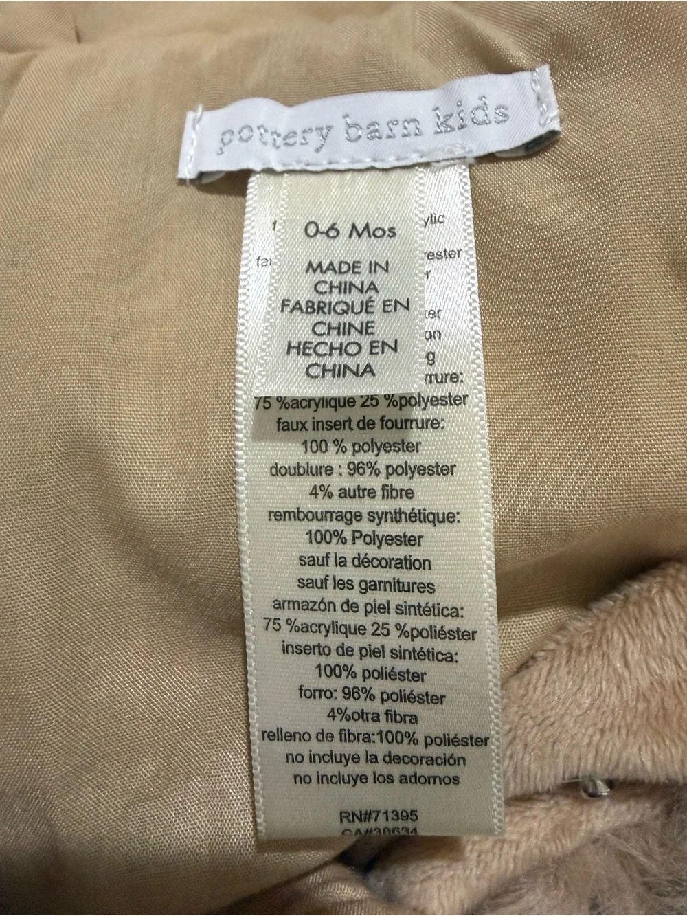 Pottery Barn Puppy Dog Costume Size 0-6 Months in EUC